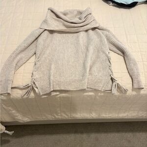 Ruby Moon Cream Cowl Neck Sweater with Side Ties